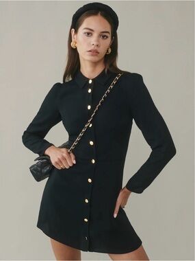 Reformation Hugh Dress in black size 4